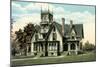 Spooky Victorian House-null-Mounted Art Print