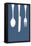 Spoon, Kinfe, Fork - Letterpress-Lantern Press-Framed Stretched Canvas