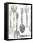 Spoons and Forks II Neutral-Albena Hristova-Framed Stretched Canvas