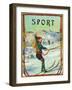 Sport Brand Cigar Box Label, Snow Skiing-Lantern Press-Framed Art Print