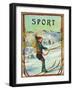 Sport Brand Cigar Box Label, Snow Skiing-Lantern Press-Framed Art Print