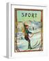 Sport Brand Cigar Box Label, Snow Skiing-Lantern Press-Framed Art Print