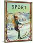 Sport Brand Cigar Box Label, Snow Skiing-Lantern Press-Mounted Art Print