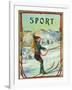 Sport Brand Cigar Box Label, Snow Skiing-Lantern Press-Framed Art Print