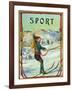 Sport Brand Cigar Box Label, Snow Skiing-Lantern Press-Framed Art Print