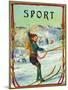 Sport Brand Cigar Box Label, Snow Skiing-Lantern Press-Mounted Art Print