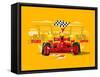 Sport Car in Race-Kit8 net-Framed Stretched Canvas