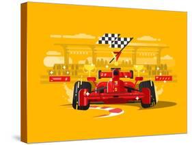 Sport Car in Race-Kit8 net-Stretched Canvas