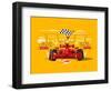 Sport Car in Race-Kit8 net-Framed Art Print