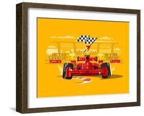 Sport Car in Race-Kit8 net-Framed Art Print