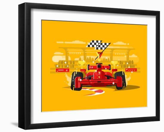 Sport Car in Race-Kit8 net-Framed Art Print