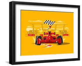 Sport Car in Race-Kit8 net-Framed Art Print