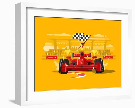 Sport Car in Race-Kit8 net-Framed Art Print