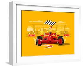 Sport Car in Race-Kit8 net-Framed Art Print