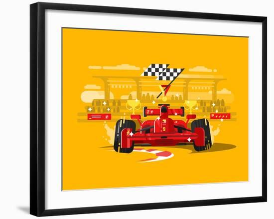 Sport Car in Race-Kit8 net-Framed Art Print