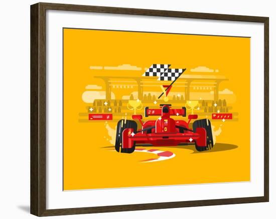 Sport Car in Race-Kit8 net-Framed Art Print