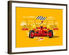 Sport Car in Race-Kit8 net-Framed Art Print