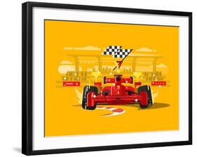 Sport Car in Race-Kit8 net-Framed Art Print