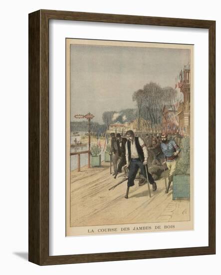 Sport for the Disabled at Nogent-Sur-Marne, Men with Wooden Legs Competing for First Place-Henri Meyer-Framed Art Print