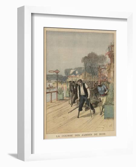 Sport for the Disabled at Nogent-Sur-Marne, Men with Wooden Legs Competing for First Place-Henri Meyer-Framed Art Print