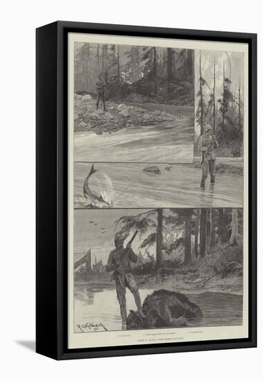 Sport in Alaska, with Salmon and Bear-Richard Caton Woodville II-Framed Stretched Canvas