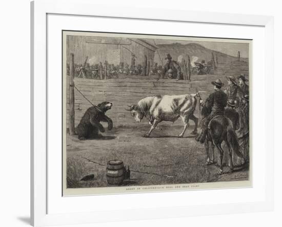 Sport in California, a Bull and Bear Fight-Samuel Edmund Waller-Framed Giclee Print