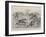 Sport in India, a Troop of Monkeys Crossing the Line of a Paper Chase in India-William T. Maud-Framed Giclee Print