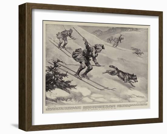 Sport in Lapland, a Wolf-Hunt on Ski-William T. Maud-Framed Giclee Print