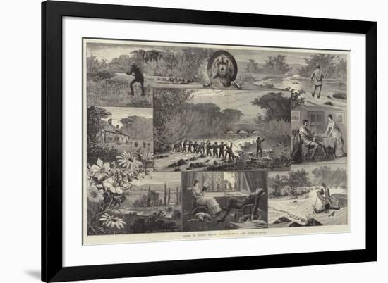 Sport in North Devon, Trout-Fishing and Otter-Hunting-null-Framed Giclee Print