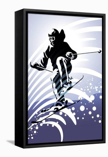 Sport Set: Downhill Skiing-UltraPop-Framed Stretched Canvas