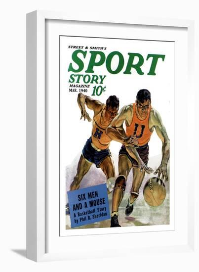 Sport Story Magazine: Six Men and a Mouse-null-Framed Art Print