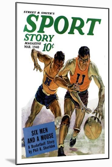 Sport Story Magazine: Six Men and a Mouse-null-Mounted Art Print