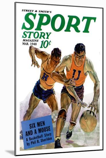 Sport Story Magazine: Six Men and a Mouse-null-Mounted Art Print