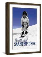 Sporthotel Saanenmoser: Little Girl Skiing-Armin Reiber-Framed Art Print