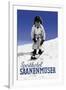 Sporthotel Saanenmoser: Little Girl Skiing-Armin Reiber-Framed Art Print