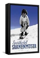 Sporthotel Saanenmoser: Little Girl Skiing-Armin Reiber-Framed Stretched Canvas