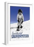 Sporthotel Saanenmoser: Little Girl Skiing-Armin Reiber-Framed Art Print