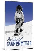 Sporthotel Saanenmoser: Little Girl Skiing-Armin Reiber-Mounted Art Print