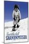 Sporthotel Saanenmoser: Little Girl Skiing-Armin Reiber-Mounted Art Print