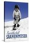 Sporthotel Saanenmoser: Little Girl Skiing-Armin Reiber-Stretched Canvas