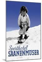 Sporthotel Saanenmoser: Little Girl Skiing-Armin Reiber-Mounted Art Print