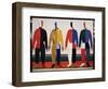 Sportifs (Sportsmen). Qatre Hommes Portrant Des Tenues De Sport Tres Colorees. Peinture De Kasimir-Kazimir Severinovich Malevich-Framed Giclee Print