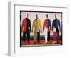 Sportifs (Sportsmen). Qatre Hommes Portrant Des Tenues De Sport Tres Colorees. Peinture De Kasimir-Kazimir Severinovich Malevich-Framed Giclee Print