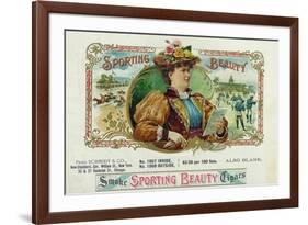 Sporting Beauty Brand Cigar Inner Box Label, Horse Racing-Lantern Press-Framed Premium Giclee Print