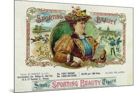 Sporting Beauty Brand Cigar Inner Box Label, Horse Racing-Lantern Press-Mounted Premium Giclee Print