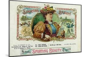 Sporting Beauty Brand Cigar Inner Box Label, Horse Racing-Lantern Press-Mounted Art Print