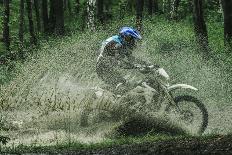 Motocross Driver under the Spray of Mud-sportpoint-Photographic Print