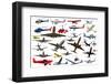 Sports and Passenger Aeroplanes, Gliders and Gyroplanes Isolated-JackF-Framed Photographic Print