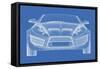 Sports Car Blueprint for Concept Car-Misha-Framed Stretched Canvas