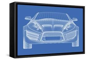 Sports Car Blueprint for Concept Car-Misha-Framed Stretched Canvas